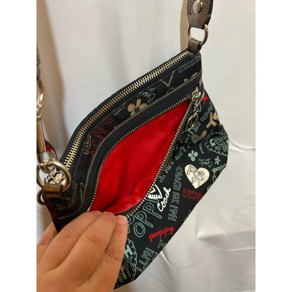 Coach Heart Poppy Purse Tote Graffiti Swing Shoulder Bag Limited Edition - Picture 7 of 9